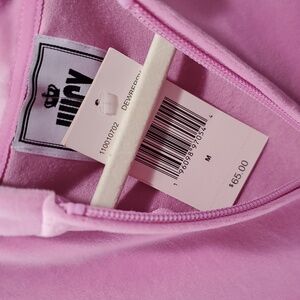 Juicy Couture pink Velour zip up hoodie long sleeves silver sparkle detail M NWT